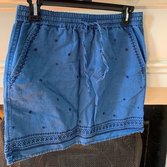 J Crew embroidered drawstring chambray mini skirt - Picture 4 of 4